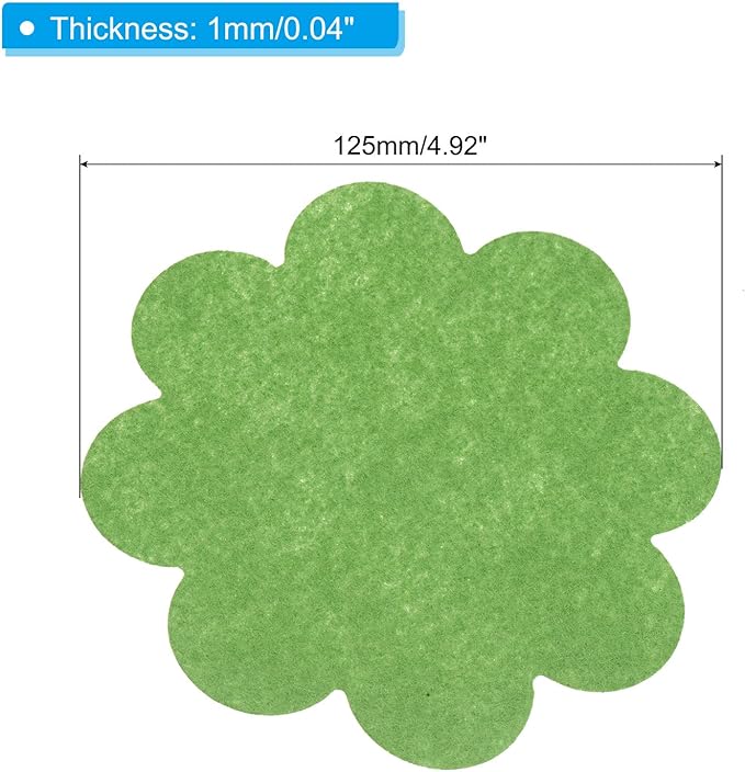 PATIKIL 5 Inch Plant Pot Hole Pad, 30 Pack Non-Woven Fabric Flower Shape Bonsai Bottom Soil Mat, Green