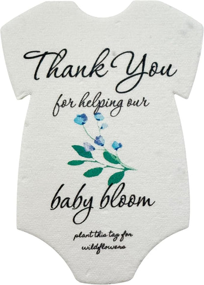 Onesie Seed Paper – 15pcs Blue Plantable Wildflower, Writable & Plantable Gift for Moms, Parents, & Plant Lover, Ideal for Gender Reveal, Baby Shower, Baby’s Birthday, & Other Celebrations