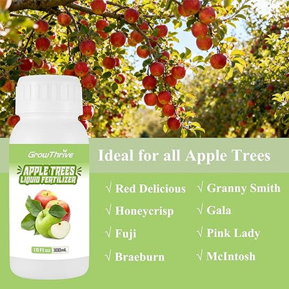 10oz Apple Fruit Tree Fertilizer, Nutrient-Rich Liquid Plant Food for All Fruit Trees, Organic Fertilizer Promotes Strong Branches, Healthy Foliage, and Juicy Apples