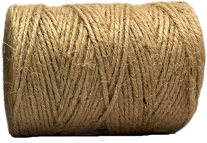 Jute Garden Twine Natural Jute Rope || Jute Rope for Craft || Unique Dark Brown Thick Garden Twines || 3 Ply 200 Feet || Supports Vines, Plants, Trellis and Vegetables, Craft Ropes