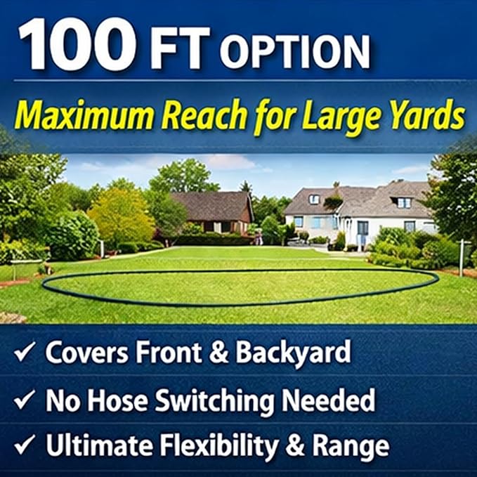 Fevone 100 ft Kink Free Garden Hose, All Weather Flexible, Heavy-Duty & Durable, Leak-Free Connection