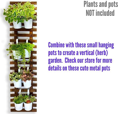 ShopLaLa Wall Planter - Hanging Wooden Wall Planter for Indoor Outdoor Plants, Vertical Garden, Plant Wall Mount Planter, Air Plant Succulent Holder for Flower Pot Display Hanger Frame 47.2" (120cm)
