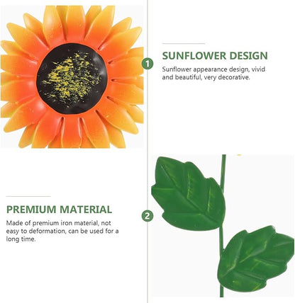 Yardwe Garden Metal Flower Sign Compact Outdoor Decor for Spring Vivid Lawn Garden Stake Attractive Metal Flower Decoration for for