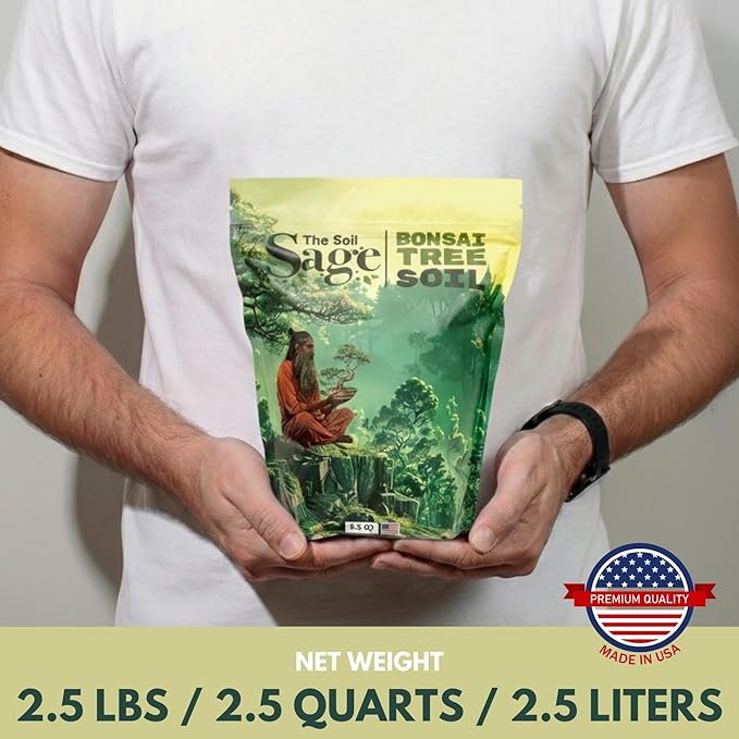 2.5qts Premium Bonsai Mix - U.S.A. Made Ready to Use - Akadama, Pumice, Lava Rock, Fine Pine Bark - Large Bag for All Bonsai Tree - High Drainage Potting, Repotting (Bonsai Soil/2.5 qt)