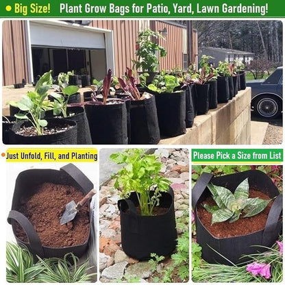 3-Pack 20 Gallon Thickened Plant Grow Bags Large (22x12 in) Heavy Duty Fabric Plant Pots Garden Bag for Tomato,Potato Planter,Flower Pots,Herbs Veggies Planting,Barrel Planter,Leaf Bag,Yard Waste Bags