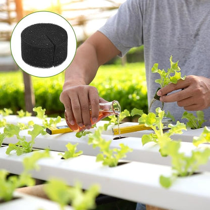 30-Pack Hydroponics Sponges, 1.97 Inch Growing Media Cylindrical Sponges for Planting Gardening Tool/Grow Seedlings/Home Vegetable Flower, Soilless Cultivation Seedling [Black]