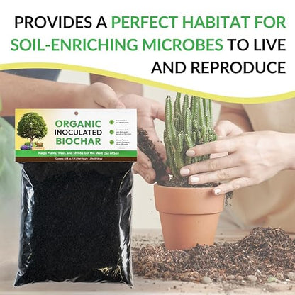 Organic Inoculated Biochar: Helps Plants and Trees Get The Most Out of Soil | Allows Plants to Uptake Nutrients More Efficiently | Contains Millions of Soil-Enriching Micro-Organisms | 128oz Bag