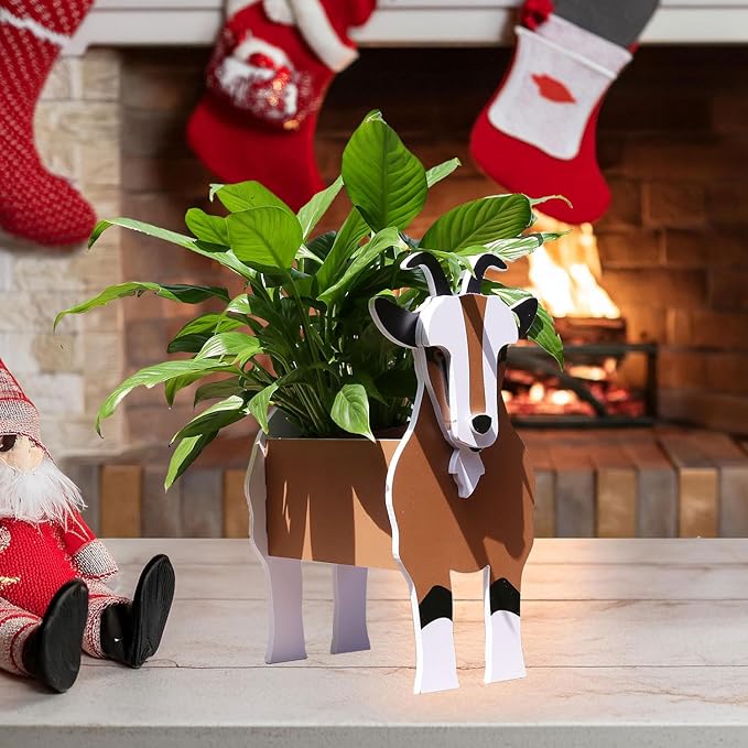 Goat Gifts: Cute Goat Flower Pots, Outdoor Garden Decor, Christmas & Birthday Gifts for Women, Office & Home Decor