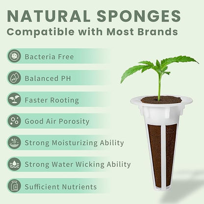 122 Pcs Universal Seed Pod Kit, Square Hydroponic Grow Set with 30 Sponges, 30 Domes, 30 Baskets, 30 Labels, and Hydroponics Nutrients A & B, Compatible with Most Hydroponic Growing System,Herb Garden