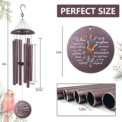 ASTARIN Personalized Memorial Wind Chime for Loss of Loved One 30/36/45 inch, Sympathy Deep Tone Wind Chimes for Mom Dad/Mother Father, Remembrance Gifts for Grief Condolence Funeral, Produced in USA