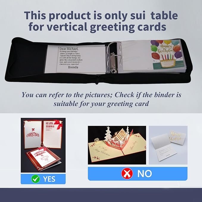 greeting card organizer binder and birthday card holder book,christmas card photo album,binder for greeting cards with sleeves,Suitable for 5x7in, 4x6in, 3x5in cards holds 120 cards (red)