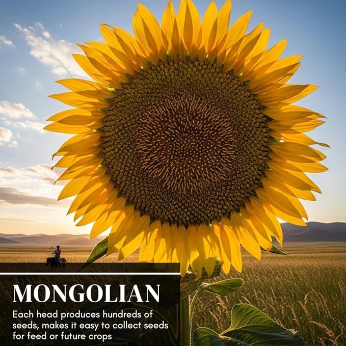Mongolian Sunflower Seeds – 10 Seeds per Packet, Easy-to-Grow for a Diverse Garden