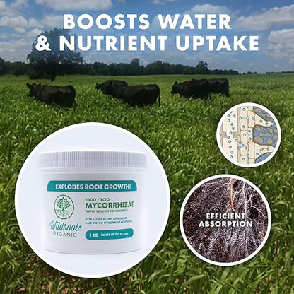 Mycorrhizae 16 Species Inoculant (5 lb) Improves Drought Tolerance + Saves Precious Water + Fertilizer, Root Stimulator • Explodes Root Growth [5 lb Treats 96,000 (4 inch) Plants]