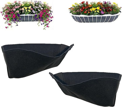 EZ Swap 44 Inch Fabric Trough Coco Liner Replacement for Window Basket Flower Planter - 44" Coconut Coco Fiber Alternative for Hayrack Planters. Use 3+ Seasons - Made in The USA! (2-Pack)