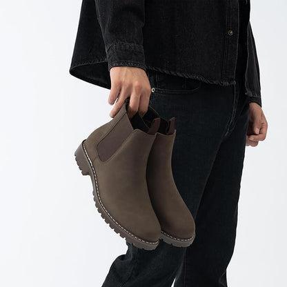 CGRRBW Mens Slip On Chelsea Boots, Work Hiking Ankle Booties For Men Comfortable and Lightweight