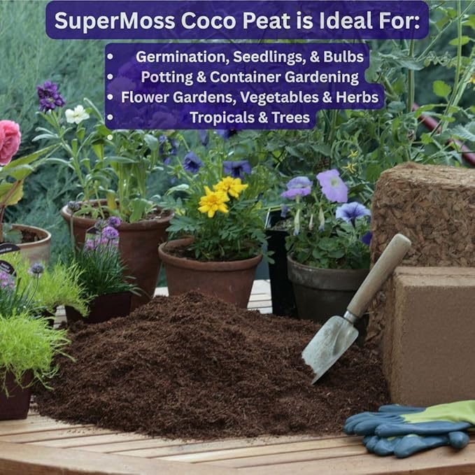 Super Moss (23277) Coco Peat Soil, Mini Bale (0.6 ft3)