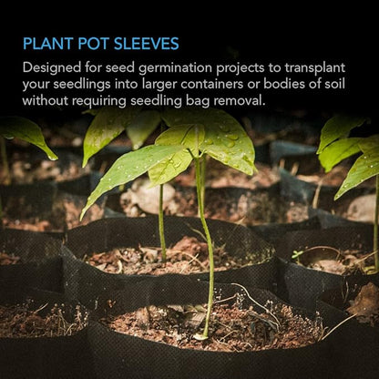 AC Infinity Nursery Bags 1/2 Gallon, Non-Woven Fabric Growing Pouches, 50-Pack Biodegradable Plant Pots for Seed Starting, Soil Transplant, Home Garden Supply