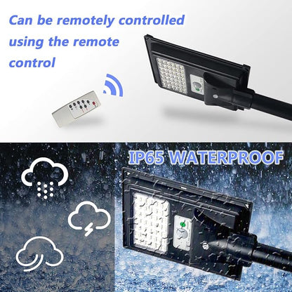 Solar Street Lights Outdoor Waterproof, 6000K Dusk to Dawn Solar Flood Lights with Remote Control, Motion Sensor Commercial Area Lighting for Outside Parking Lot 2 Pack