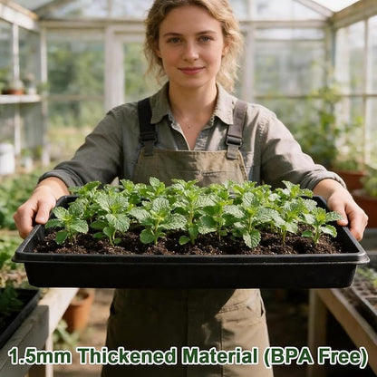 1020 Nursery Tray with Grow Lights - 4-Pack 6.3" Extra High Humidity Dome & Heavy Duty Propagation Tray, 8-Pack Integrated 96 Full Spectrum LED with Timer/5 Dimmable Levels, Reusable Greenhouse Kit