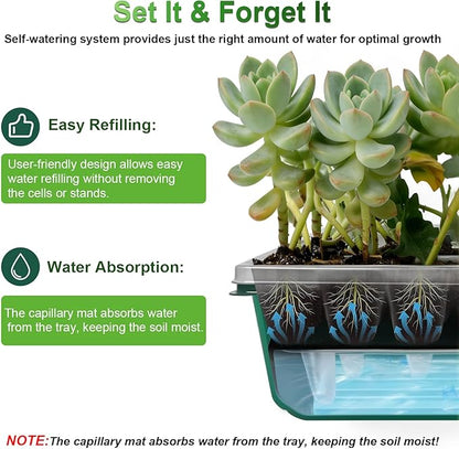 TONYFUL Seed Starter Tray with Grow Light, 60-Cell Seed Starter Kit with 4.07” Humidity Dome, Indoor Seedling Starter Tray, Seed Starting Tray for Plant Germination, Seeds Growing