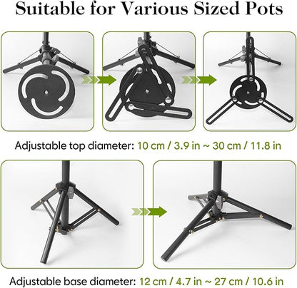 AZEAM Adjustable Plant Risers for Inside Pots, 2 PCS Planter Inserts Fillers for Large Flower Pots, Height Planter Lifter Stand for Outdoor Indoor Plants, 13"- 24" Raise with 4"-12" Top Support