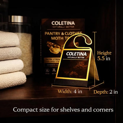 Coletina Moth Trap for Clothes Pantry Moth Traps with pheromones Pack of 8 Odorless Adhesive Boards for Closet Wardrobe Pantry Food Storage Indoor Home Control Plus 8 Insect Traps 24/7 Protection
