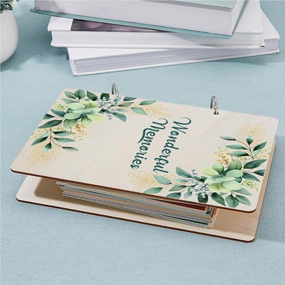 SUPERDANT Wonderful Memories Greeting Card Organizer Wedding Gift Card Holder Cards Keeper Storage Keepsake Book Binder Birthday Post Cards Photo Album Holder with Punch and 20pcs Inner Pockets