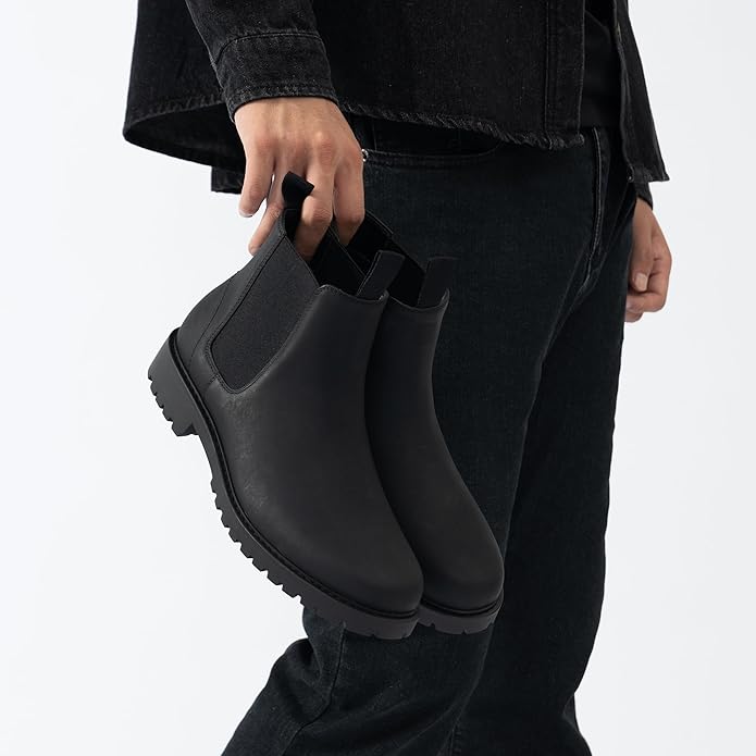 CGRRBW Mens Slip On Chelsea Boots, Work Hiking Ankle Booties For Men Comfortable and Lightweight