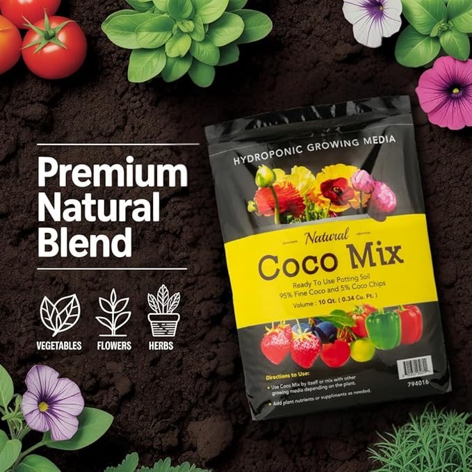 Potting Soil Mix 4-Pack - 10 Quarts Envelor Indoor Plants Soil for Outdoor Plants 0.34 Cubic Feet Potting Mix Hydrated Coco Coir Mix for Plants Ready to Use Natural Plant Top Soil