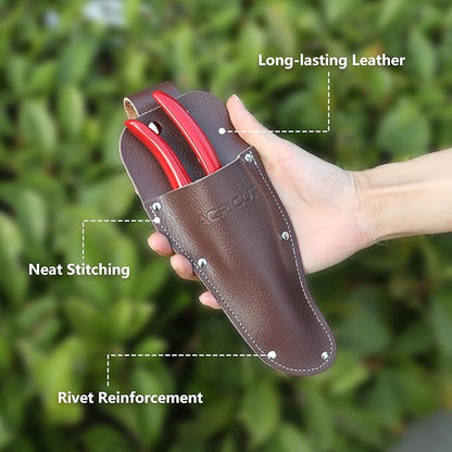 AGRICUT Pruning Shears and Holster - Garden Shears 1 Inch Cut Capacity High Carbon Steel with Pruner Sheath Bypass Garden Scissors Heavy Duty