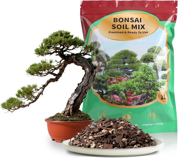 Premium Bonsai Soil 1qt- Aerated & Fast-Draining for Bonsai Pots, Promotes Healthy Growth
