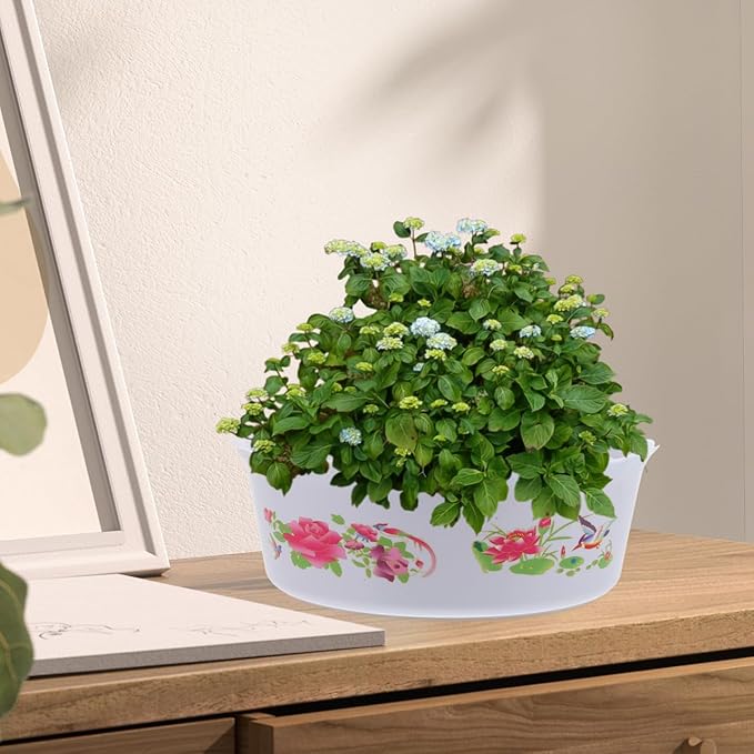 6pcs Hydroponic Planter Lotus Flower Pot 6.7 Inch Water Lily Narcissus Planting Bowls Plastic Flower Pot Plant Container Fish Bowl Plant Succulent Holder Pot