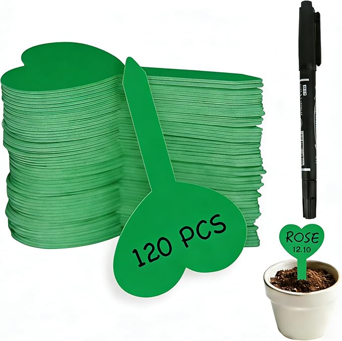 120PCS Plastic Plant Labels for Outdoor Garden Waterproof Garden Markers for Plants Outdoor Green Plant Labels for Seedlings Seed Markers Gifts for Gardeners Gardening Supplies