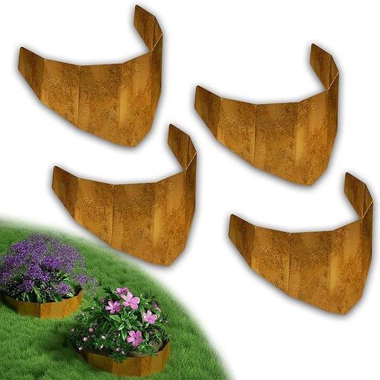 Decoroca Corten Steel Hillside Planter - Innovative & Durable Terrace-Style Planters for Slope Gardening - Prevent Soil Erosion, Beautify Hillsides & Landscapes (40" W x 16" H/Set of 4)