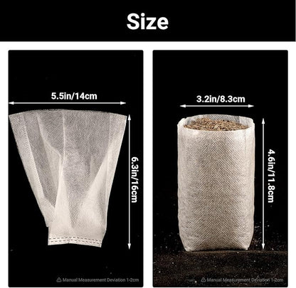 Plant Grow Bags, 400pcs Plant Nursery Bag 5.5 x6.3 Inches, Fabric Seedling Pots Non-Woven Pouch for Potato, Flower, Tomato Plant Starts & Clones, Fruit Protection Bags Home Gardening Supply