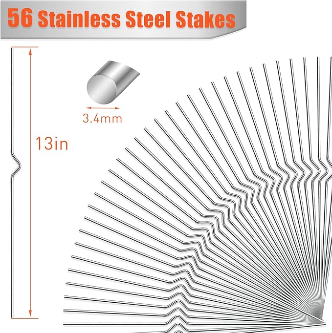Yard Sign Stakes - 56 Pack Heavy Duty Metal Wire Stakes for Garden Lawn Signs 13'' Alternative to H Frame Stakes for Corrugated Plastic Yard Signs Holder