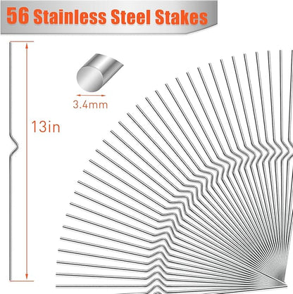 Yard Sign Stakes - 56 Pack Heavy Duty Metal Wire Stakes for Garden Lawn Signs 13'' Alternative to H Frame Stakes for Corrugated Plastic Yard Signs Holder