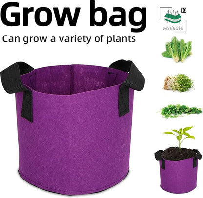 Grow Bags,Growing Pot Bags Garden Grow Bag Indoor Outdoor Fabric Aeration Plant Pot Container Flower Vegetable Pouch (Purple,10Gallon)