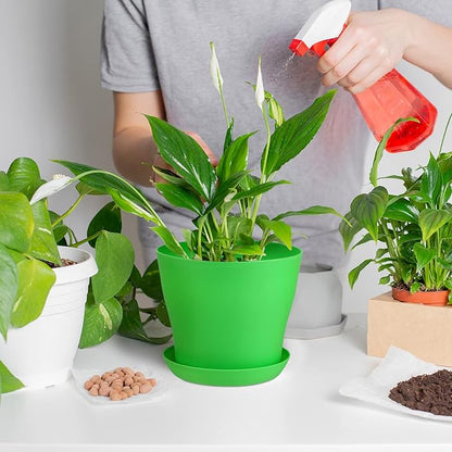 20 Pack Plastic Planters 5.5 Inch Plant Flower Pot with Trays, Seedlings Nursery Pots Planter Flower Container Seed Pots for Seedling, Transplanting, Cutting, Assorted 10 Colors