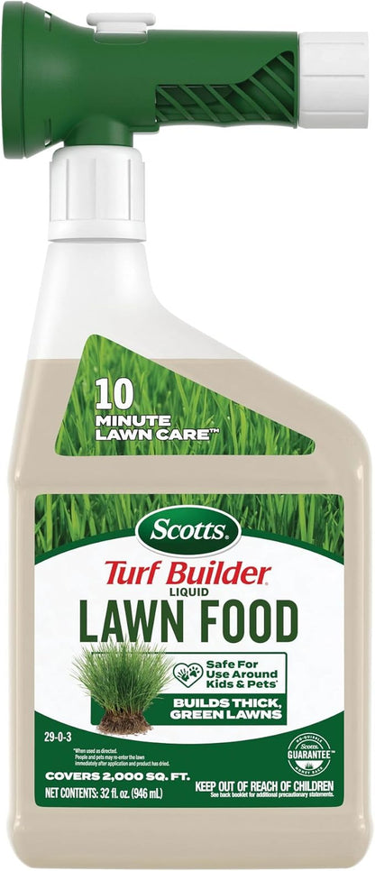 Scotts Turf Builder Liquid Lawn Food, Lawn Fertilizer for Any Grass Type, 29-0-3, 32 fl. oz.