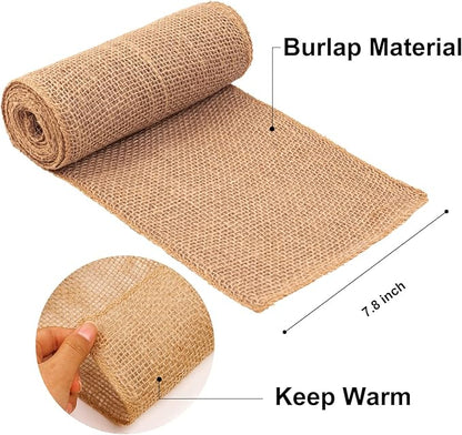 2 Rolls Burlap Tree Protector Wraps, 7.8" × 9.8' Winter Tree Trunk Guards Protector Wrap Burlap Fabric Garden Plants Tree Wrap Antifreeze Bandage bark Protector Wrap for Keeping Warm and Moisturizing