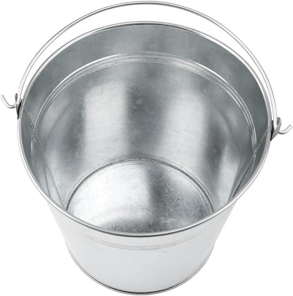 KINJOEK 8 Packs 7 Inch Galvanized Metal Bucket with Handle, Round Flower Pot Plant Rustic Basket, Galvanized Planter Pail for Balconies, Gardens Patios, Office, Indoor Outdoor Parties Wedding Decor