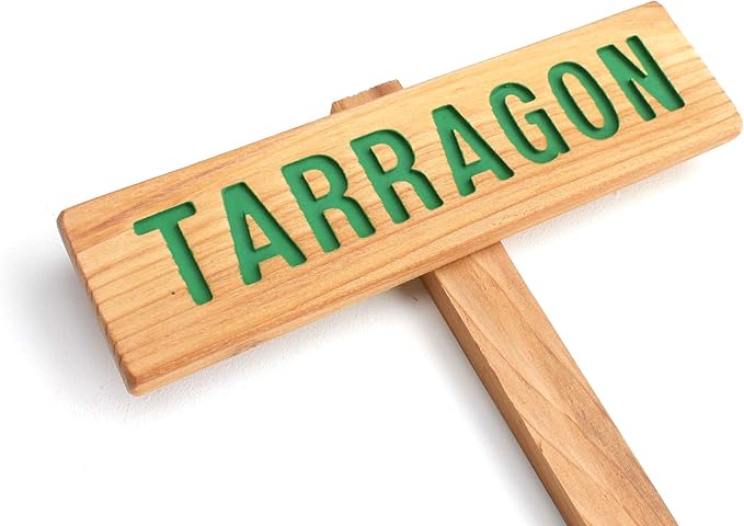 Tarragon Herb Garden Sign, Painted & Oil Sealed Cedar Wood: Hand Routed, Herb Plant Marker, Garden sign, Custom Garden Sign,