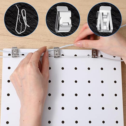 100 Pcs Stainless Steel Cable Cord S Clips Solar Panel Cables Photovoltaic Double Wire Trailer Wire Clips for PV Wiring Boat Frame Management Clip, 0.2 Inch to 0.3 Inch in Rope Capacity, Silver