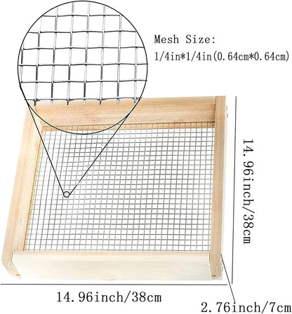 Cedar Garden Sifter - Multi-Purpose Soil Screen Hand Held for Compost, Dirt and Potting Soil (14.96in)