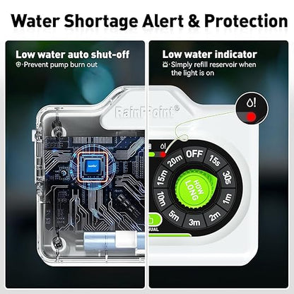 RAINPOINT Beginner-Friendly Automatic Plant Waterer Indoor for Pot Plant Adjustable Water Output,Battery Powered Outdoor IP54 Waterproof Easy-Setup Drip Irrigation System Device Kit Water 10-15 Plants