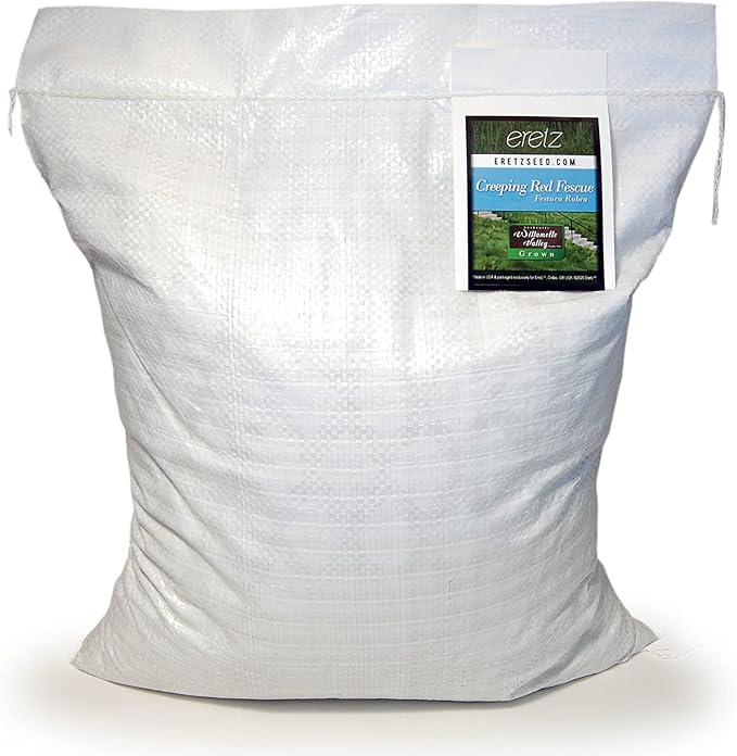 Creeping Red Fine Fescue Seed by Eretz (10lb) - Choose Size! Willamette Valley Oregon Grown, No Fillers, No Weed or Other Crop Seeds, Premium Shade Grass Seed.
