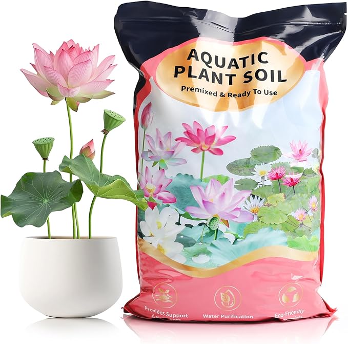Aquatic Plant Soil & Aquarium Soil, Natural Organic Substrate for Water Plants - Safe for Fish, Nutrient-Rich Clay Base for Lotus & Water Lily (AquaticSoil, 6.6 LBS)