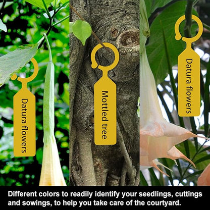 Plastic Plant Labels, 100 Pcs Plant Tags and Labels, Garden Labels Stakes for Hanging Labels for Plant Tree Nursery Seedling Tags Garden Decor(Yellow)