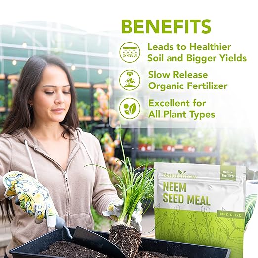 Neem Seed Meal - Organic Fertilizer for Healthy Plant Growth and Soil Health (12 Pounds)